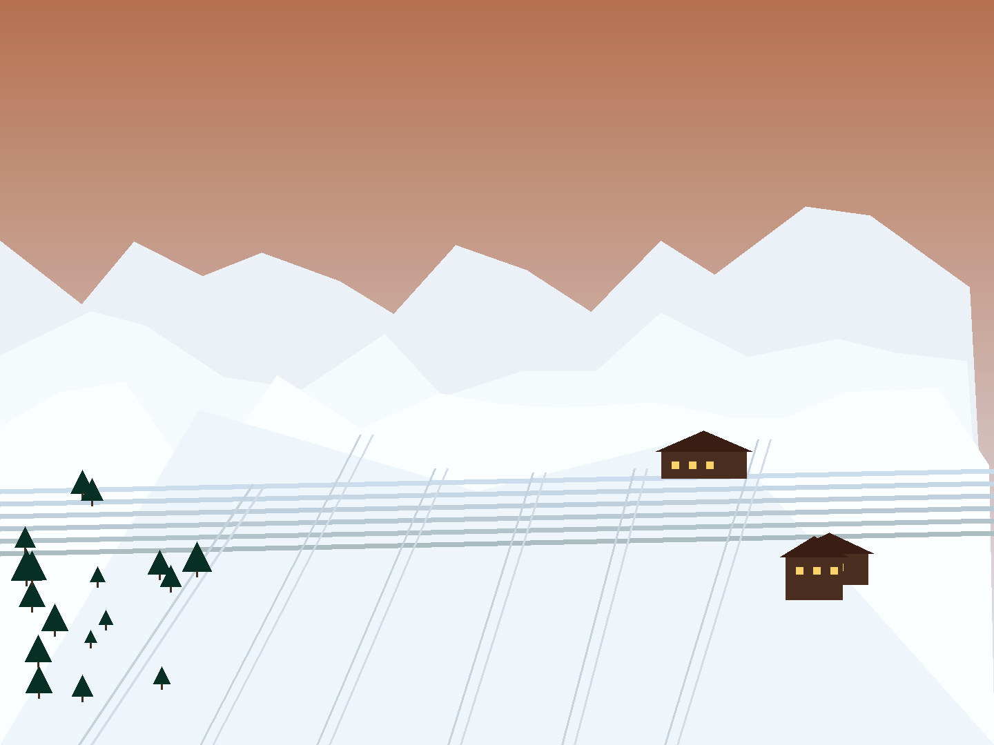 Tyrol morning slopes: Evening descent and blue hour